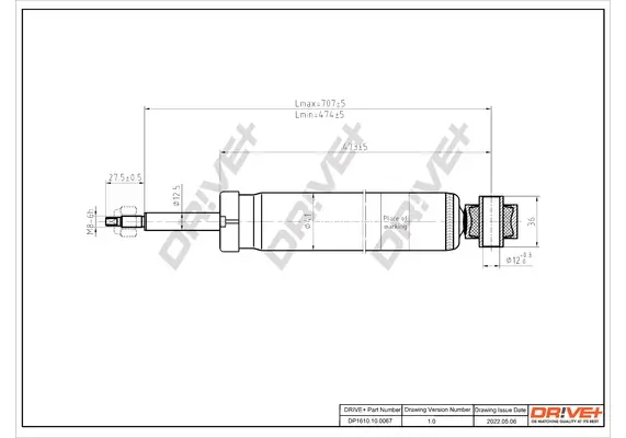Drive+ - Амортизатор FORD FOCUS II DR!VE+ DP1610.10.0067 (фото 1)