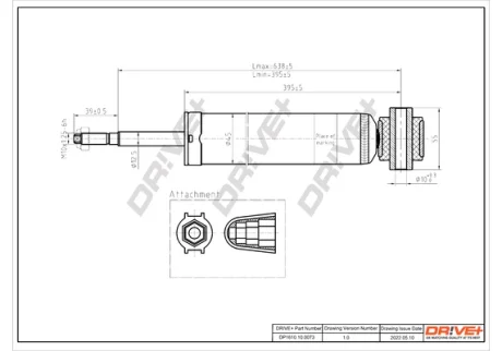 Drive+ Амортизатор (задній) Citroen C4/ Peugeot 307 00-11 (Газ) DR!VE+ DP1610.10.0073