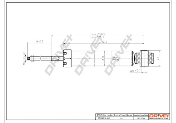 Drive+ Амортизатор (задній) Renault Logan 07- (Газ) DR!VE+ DP1610.10.0097 (фото 1)