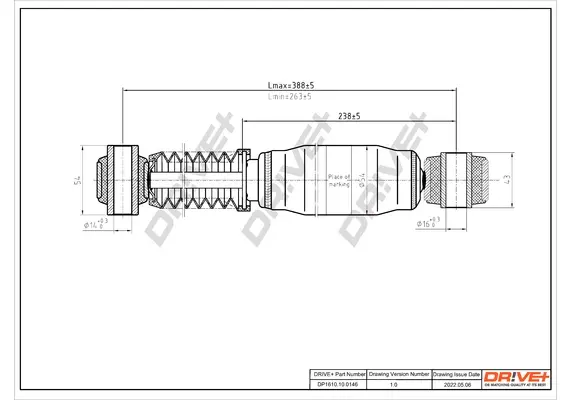 Drive+ Амортизатор (задній) C4 PICASSO/DS5-5008-DS5 DR!VE+ DP1610.10.0146 (фото 1)