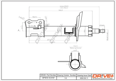 Drive+ Амортизатор (передній) Opel Astra H 03- (L) (Газ) DR!VE+ DP1610.10.0157