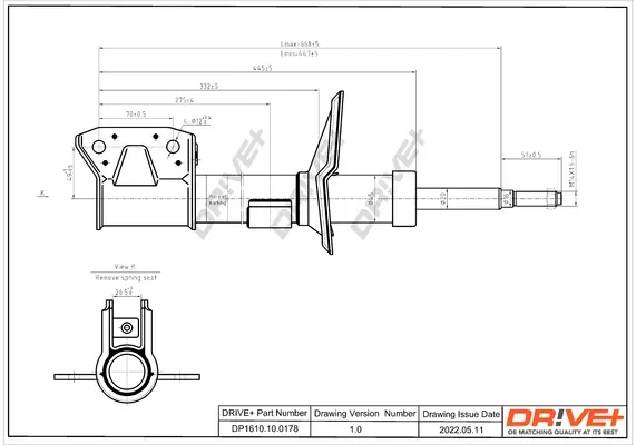 Drive+ Амортизатор (задній) Renault Duster 1.5dCi 10- (4X4) (Газ) DR!VE+ DP1610.10.0178 (фото 1)