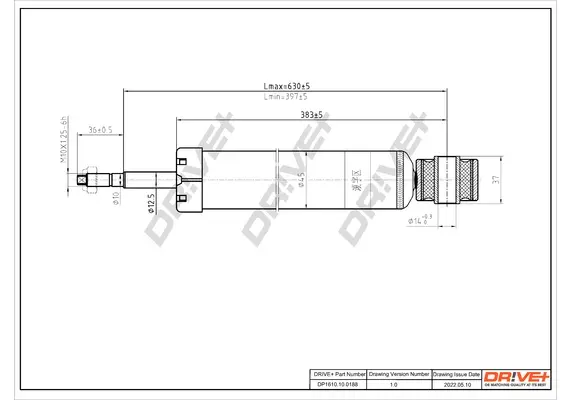 Drive+ Амортизатор (задній) Audi Q3 13-18/VW Tiguan 1.4-2.0 07-18 DR!VE+ DP1610.10.0188 (фото 1)