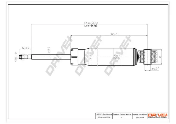Drive+ - Амортизатор VW GOLF PLUS V DR!VE+ DP1610.10.0509 (фото 1)