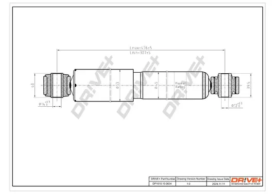 Drive+ - Амортизатор VW CADDY III Box Body/MPV DR!VE+ DP1610.10.0624 (фото 1)