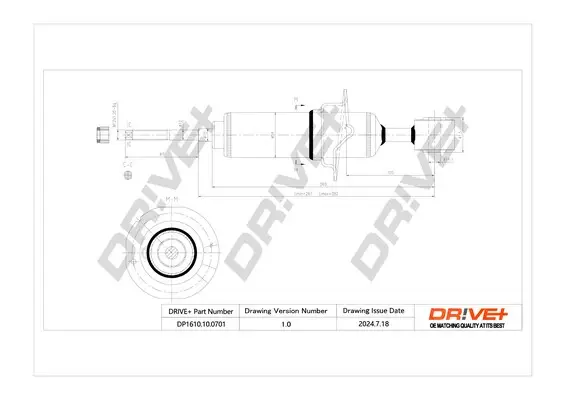 Drive+ - Амортизатор NISSAN NAVARA NP300 DR!VE+ DP1610.10.0701 (фото 1)