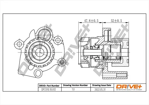 Drive+ Насос охолоджуючої рідини (аналог 045121011H OE VAG) DR!VE+ DP2310.10.012 (фото 1)
