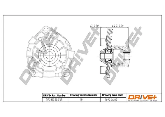 Drive+ Насос охолоджуючої рідини (аналог ОЕ 46804051 DR!VE+ DP2310.10.035 (фото 1)
