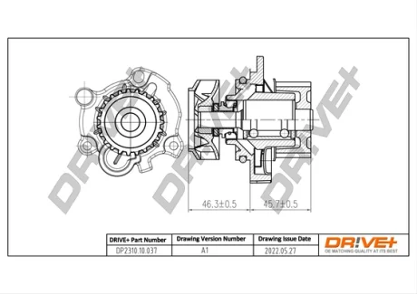 Drive+ Насос охолоджуючої рідини (аналог 06A121012G OE VAG) DR!VE+ DP2310.10.037