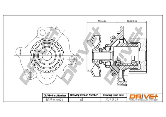 Drive+ Насос охолоджуючої рідини (аналог VKPC 81623 SKF) DR!VE+ DP2310.10.043 (фото 1)