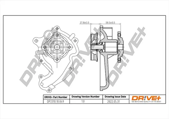 Drive+ Насос охолоджуючої рідини DR!VE+ DP2310.10.049 (фото 1)