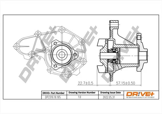 Drive+ Насос охолоджуючої рідини DR!VE+ DP2310.10.105 (фото 1)