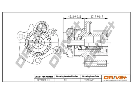 Drive+ Насос охолоджуючої рідини (аналог 03L121011Q OE VAG) DR!VE+ DP2310.10.113