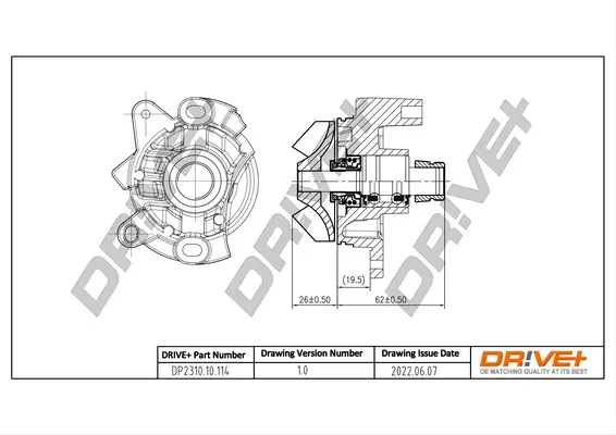 Drive+ Насос охолоджуючої рідини DR!VE+ DP2310.10.114 (фото 1)