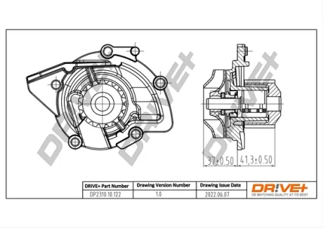 Drive+ Насос охолоджуючої рідини (аналог VKPC 83207 SKF) DR!VE+ DP2310.10.122