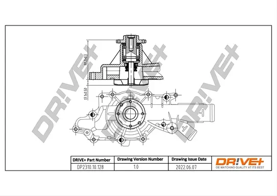 Drive+ Насос охолоджуючої рідини (аналог VKPC 88864 SKF) DR!VE+ DP2310.10.128 (фото 1)