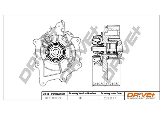 Drive+ Насос охолоджуючої рідини (аналог VKPC 83646 SKF) DR!VE+ DP2310.10.129 (фото 1)