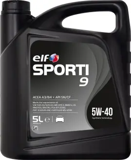 Масло моторное SPORTI 9 5W-40 5л ELF 214252