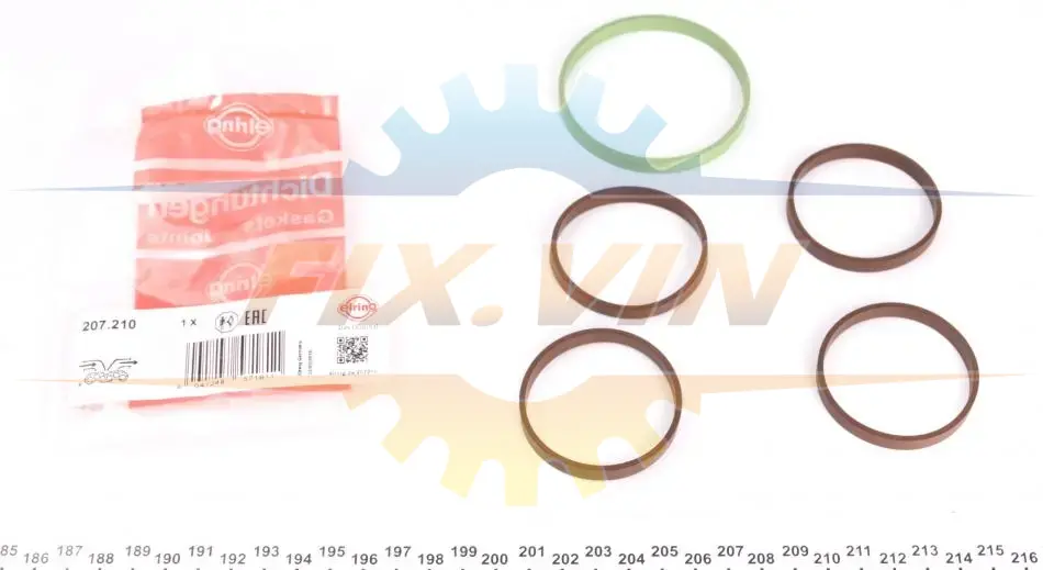 Комплект прокладок, впускний колектор (4+1) OPEL/CHEVROLET 1,8 16V F18D4/A18XER/B18XER/Z18XER (вір-в ELRING 207.210 (фото 1)