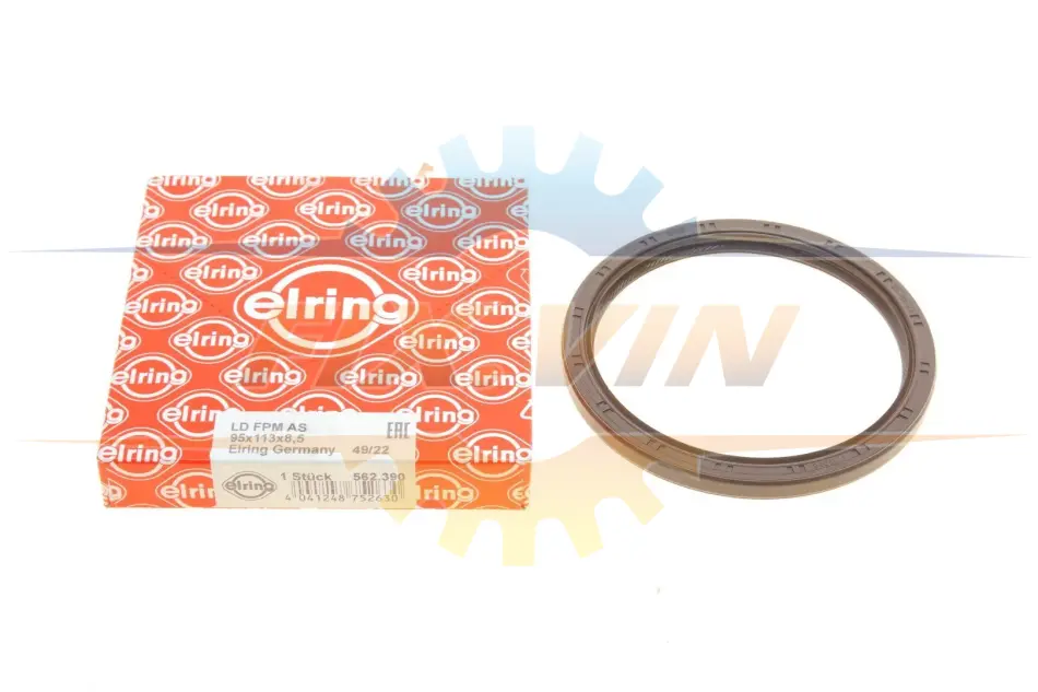 Ущільнення валу, колінчастий вал TOYOTA 4,7 V8 2UZ-FE 95*113*8,5 FPM (вир-во Elring) ELRING 562.390 (фото 1)