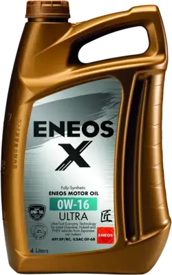Масло ДВС 0W-16 ENEOS X ULTRA API SN/SN Plus, ILSAC GF-6B, 4л, синт. Eneos EU0020301N (фото 1)