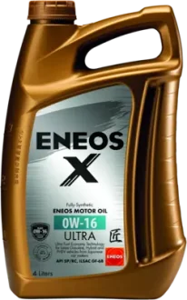 Масло ДВС 0W-16 ENEOS X ULTRA API SN/SN Plus, ILSAC GF-6B, 4л, синт. Eneos EU0020301N