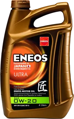 Масло ДВС 0W-20 ENEOS ULTRA API SM, ILSAC GF-5, 4л, синт. Eneos EU0021301N (фото 1)