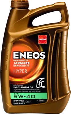 Масло ДВС 5W-40 ENEOS HYPER API SN, ACEA C3, GM Dexos 2, 4л, синт. Eneos EU0031301N (фото 1)