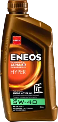 Масло ДВС 5W-40 ENEOS HYPER API SN, ACEA C3, GM Dexos 2, 1л, синт. Eneos EU0031401N (фото 1)