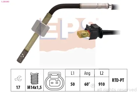 Датчик температури випускних газів MB A (W176)/ E (W212, S212)/ GLA (X156) EPS 1.220.083