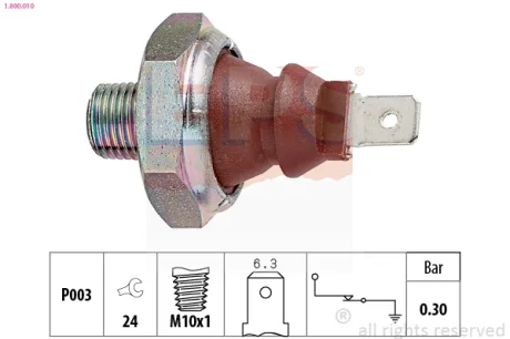 Датчик тиску оливи VW LT 2.7D 75-/T2/T3 1.6-2.0 67-82 EPS 1800010
