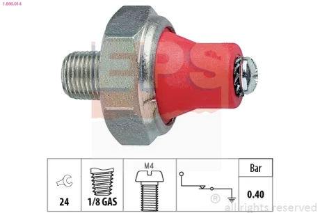 Датчик тиску оливи Hyundai Accent/Mazda 323/Toyota Corolla/Mitsubishi Outlander 93- (0.4 bar) EPS 1800014