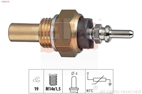 Датчик температури охолоджуючої рідини MB (W123) 76-/(W124) 2.0-3.0 84- (OM615/OM616/OM617/OM601/OM602) EPS 1830131