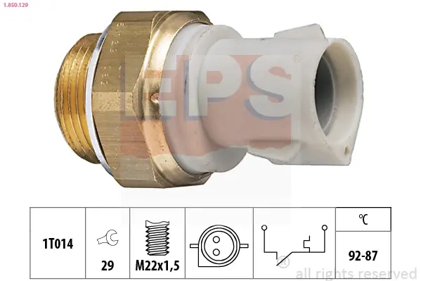 Датчик увімкнення вентилятора Ford Escort/Fiesta/Mondeo 83-00 (92°C-87°C) EPS 1.850.129 (фото 1)