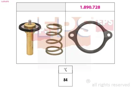 OPEL Термостат без корпуса 84 °C CORSA E 1.0 14-, MOKKA 1.4 16- EPS 1.879.970