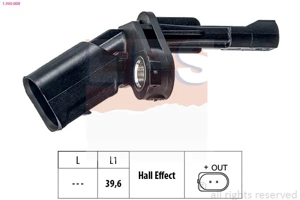 Датчик ABS (задній) Audi A3/Q3/TT/Skoda Octavia/SuperB/VW Golf/Jetta/Passat/Touran 1.2-3.6 03- (L) EPS 1960009 (фото 1)