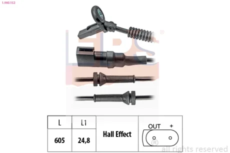 Датчик ABS (передній) Ford Connect 1.8/1.8 TDCI 02-13 EPS 1.960.152