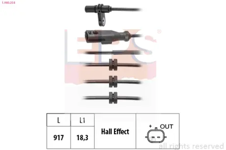 Датчик ABS Nissan Juke,Renault Clio 1.0-1.6 2019- EPS 1.960.254