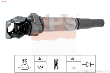 Котушка запалювання Citroen Berlingo 1.6VTi 09- EPS 1.970.475