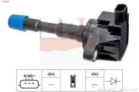 Котушка запалювання задня Honda City, Civic, Jazz 02- EPS 1.970.608