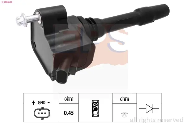 Котушка запалювання BMW 1 (F20/F21/F40) 116i/118i/120i/3 (F30/F80/G20/G80) 320i/330i/X5 (G05/F95) EPS 1.970.632 (фото 1)