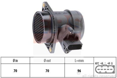 Витратомір повітря VW 1.6-2.0 95-> Golf/Sharan/Skoda EPS 1.991.221