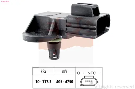 Датчик тиску наддува Ford Transit 2.3 16V/2.2TDCi 06-14 EPS 1.993.100