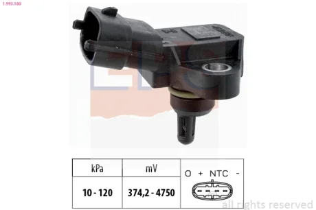 Датчик тиску в впускному колекторі Hyundau Santa Fe/Tucson/Kia Sportage 2.4-3.0 10-22 EPS 1993180