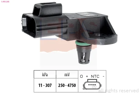 Датчик тиску наддува Ford Transit 2.2/2.4/3.2TDCi/Peugeot Boxer 2.2HDi 06- EPS 1993205