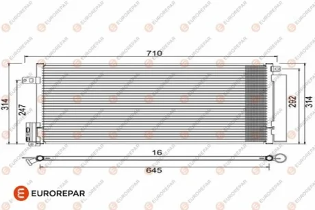 Радіатор кондиціонера (з осушувачем) Corsa D/Grande Punto 0.9-2.0 05- EUROREPAR 1610160280