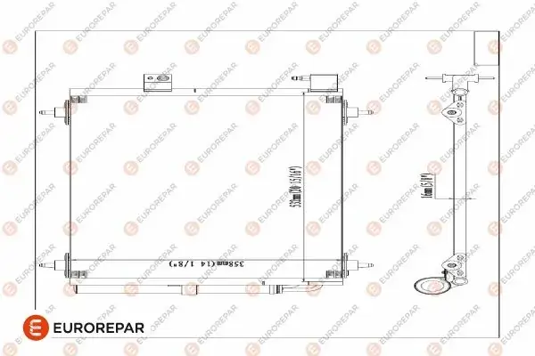 Радіатор кондиціонера Citroen C5 II/III/C6/Peugeot 407 1.6-3.0D 04- EUROREPAR 1610161080 (фото 1)
