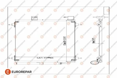 Радіатор кондиціонера Citroen C5 II/III/C6/Peugeot 407 1.6-3.0D 04- EUROREPAR 1610161080