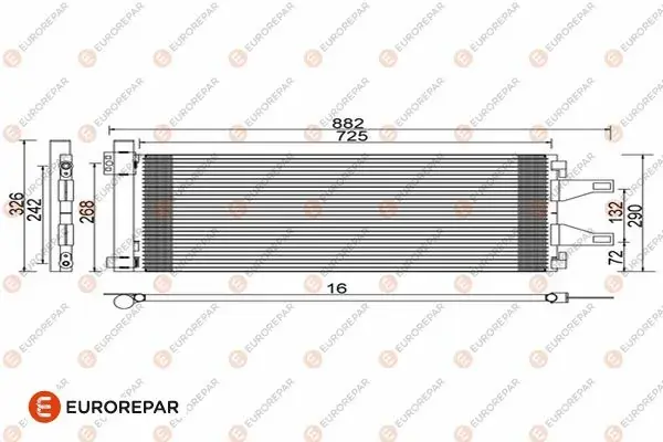 Радіатор кондиціонера JUMPER/BOXER 2.0-3.0 06- EUROREPAR 1610161680 (фото 1)
