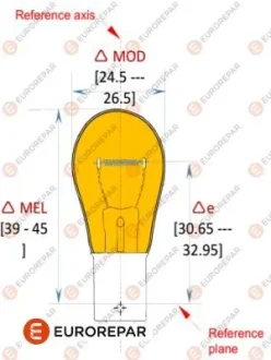 Лампа накаливания PY21W/12V/21W/BAU15S EUROREPAR 1616430980